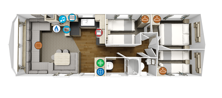 Willerby Lymington 3-bedrooms Floorplan